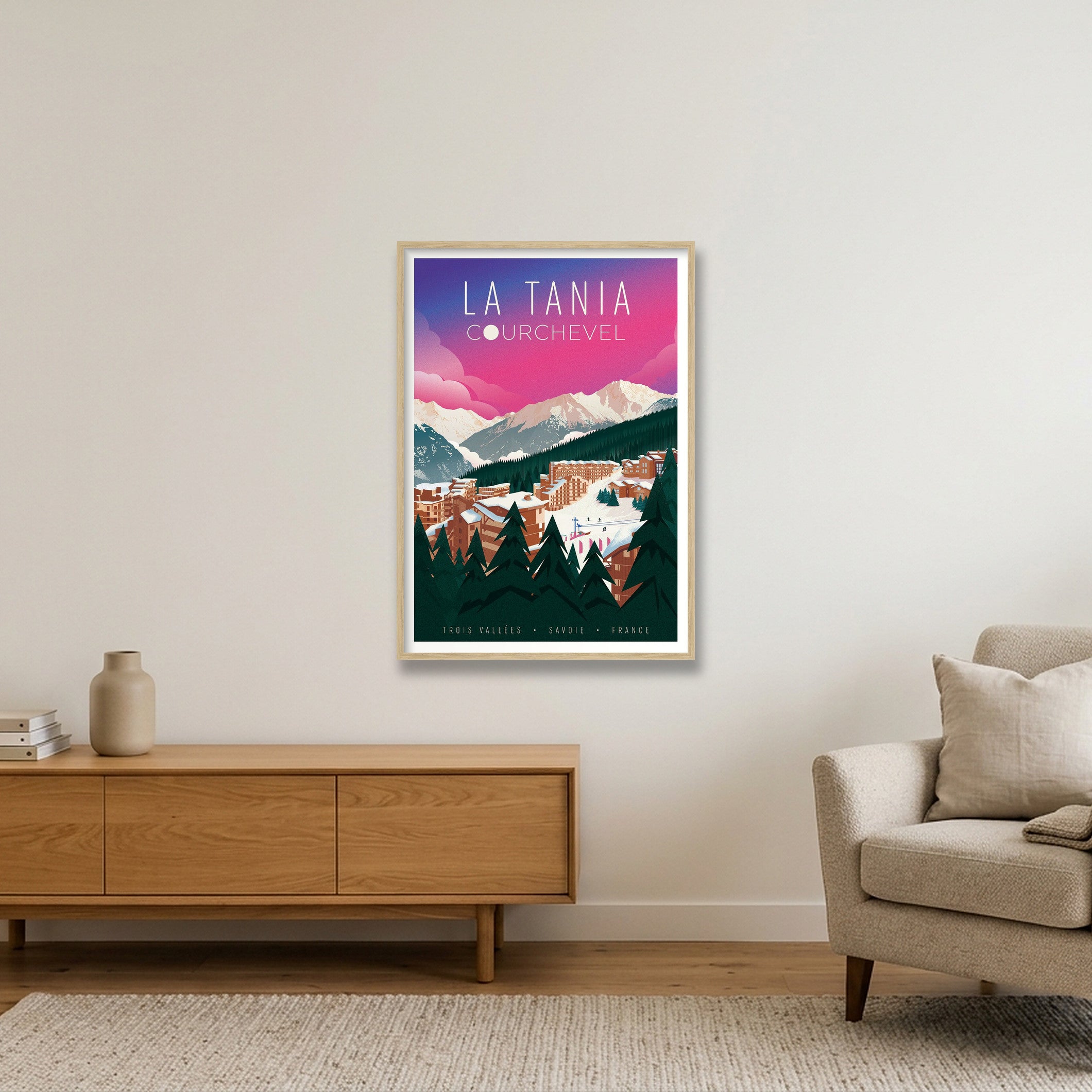 La Tania, Courchevel, France — 59×84cm, 23×33" Oak Frame