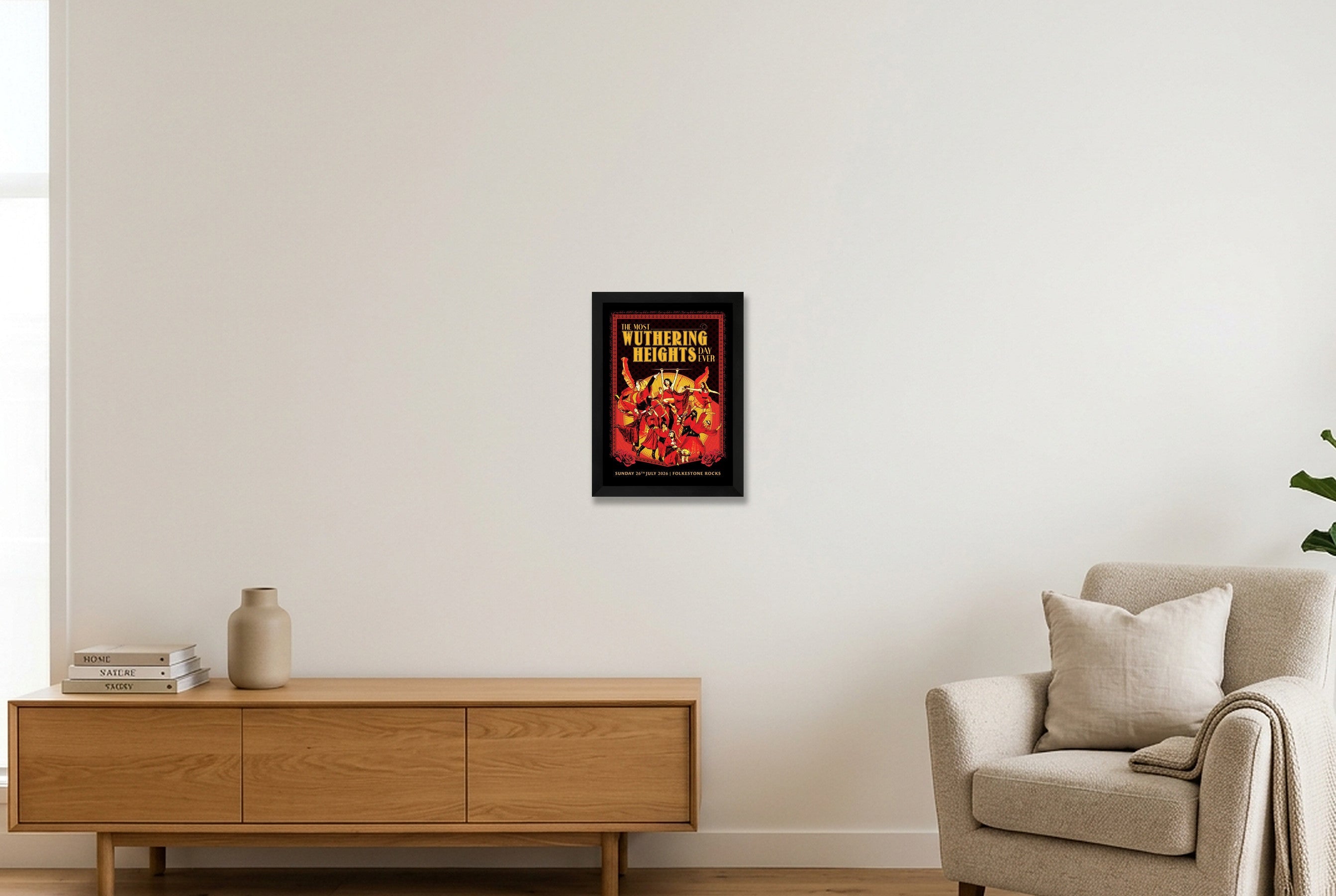 The Most Wuthering Heights Day Ever 2026 - Folkestone Rocks — A4 (21×30cm, 8×12") Black Frame