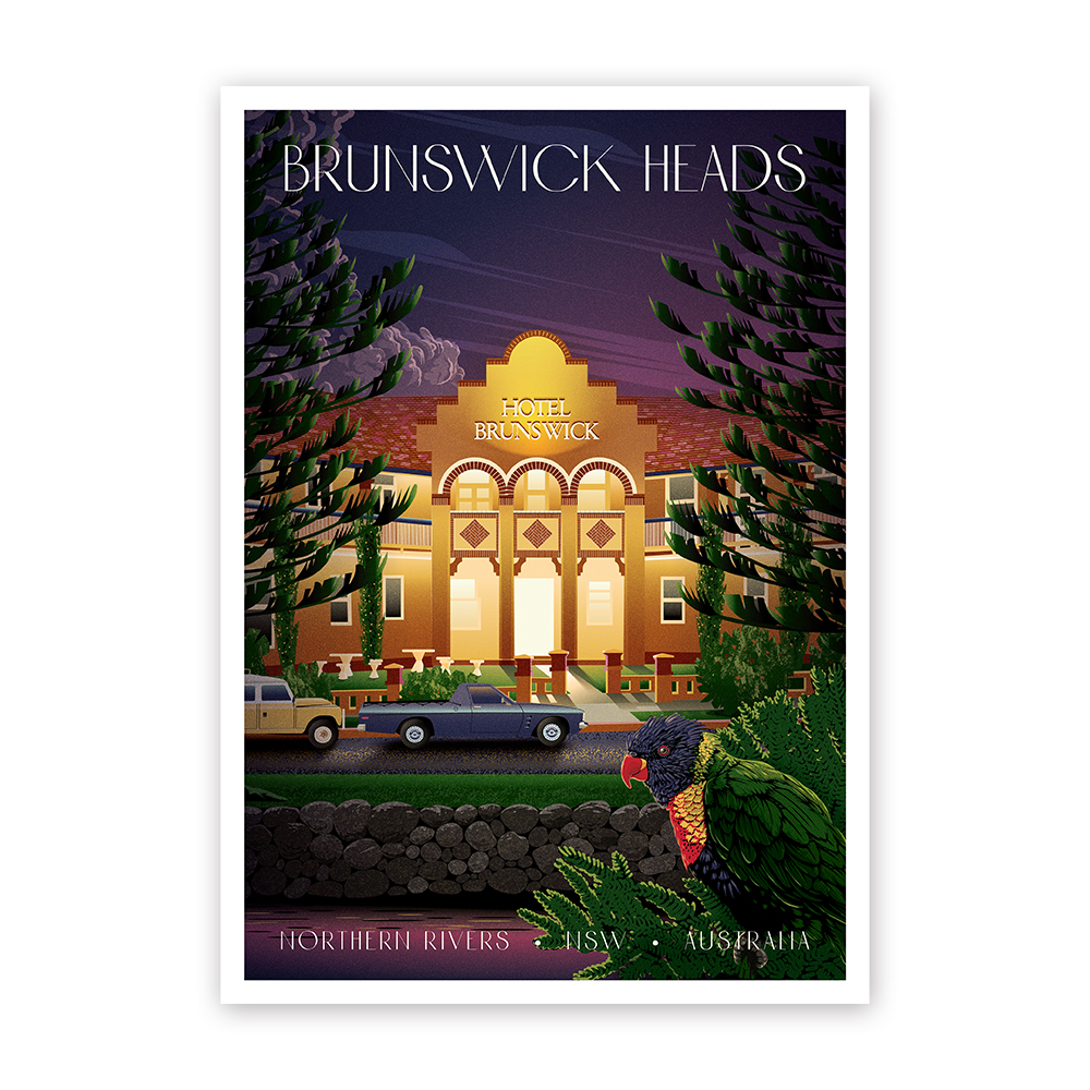 Hotel Brunswick at Night, Northern Rivers, NSW